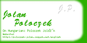 jolan poloczek business card